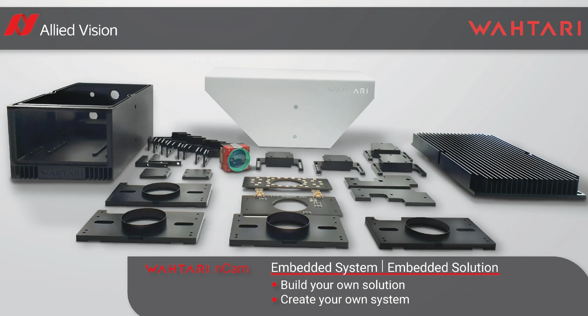 Wahtari nCam embedded system components and Allied Vision Alvium camera series integration.